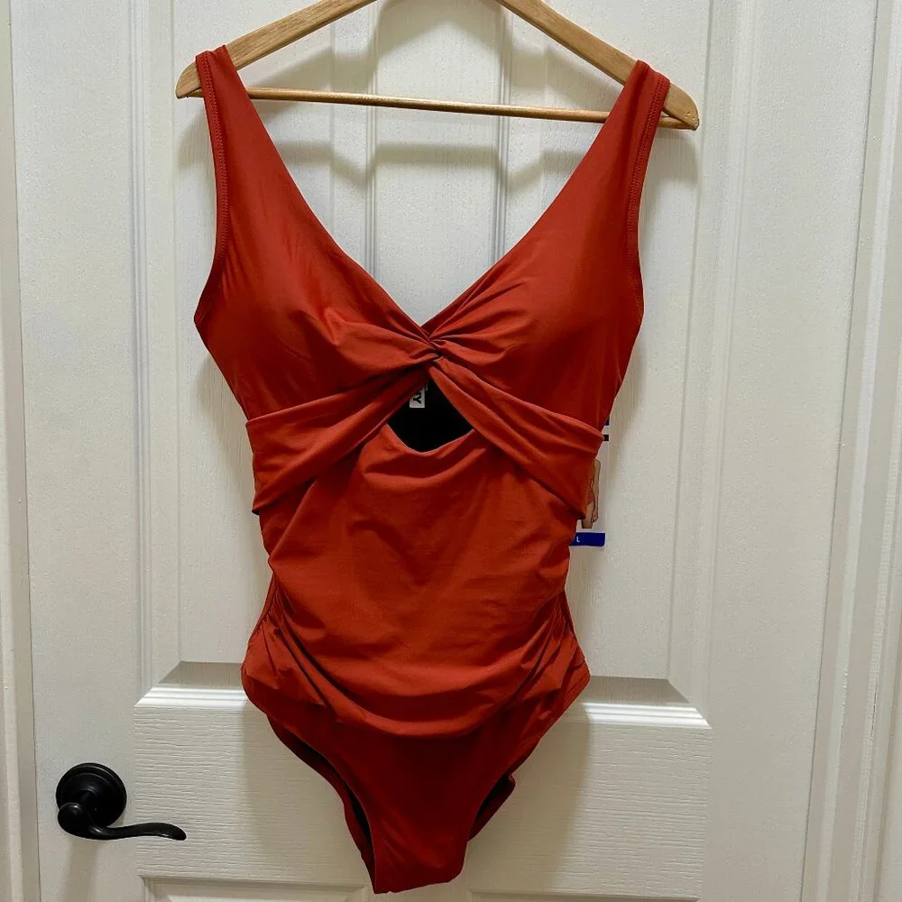DKNY Women's One Piece Swimsuit Size L Bathing Suit Travel Beach Vacation (NEW) - Picture 6 of 12